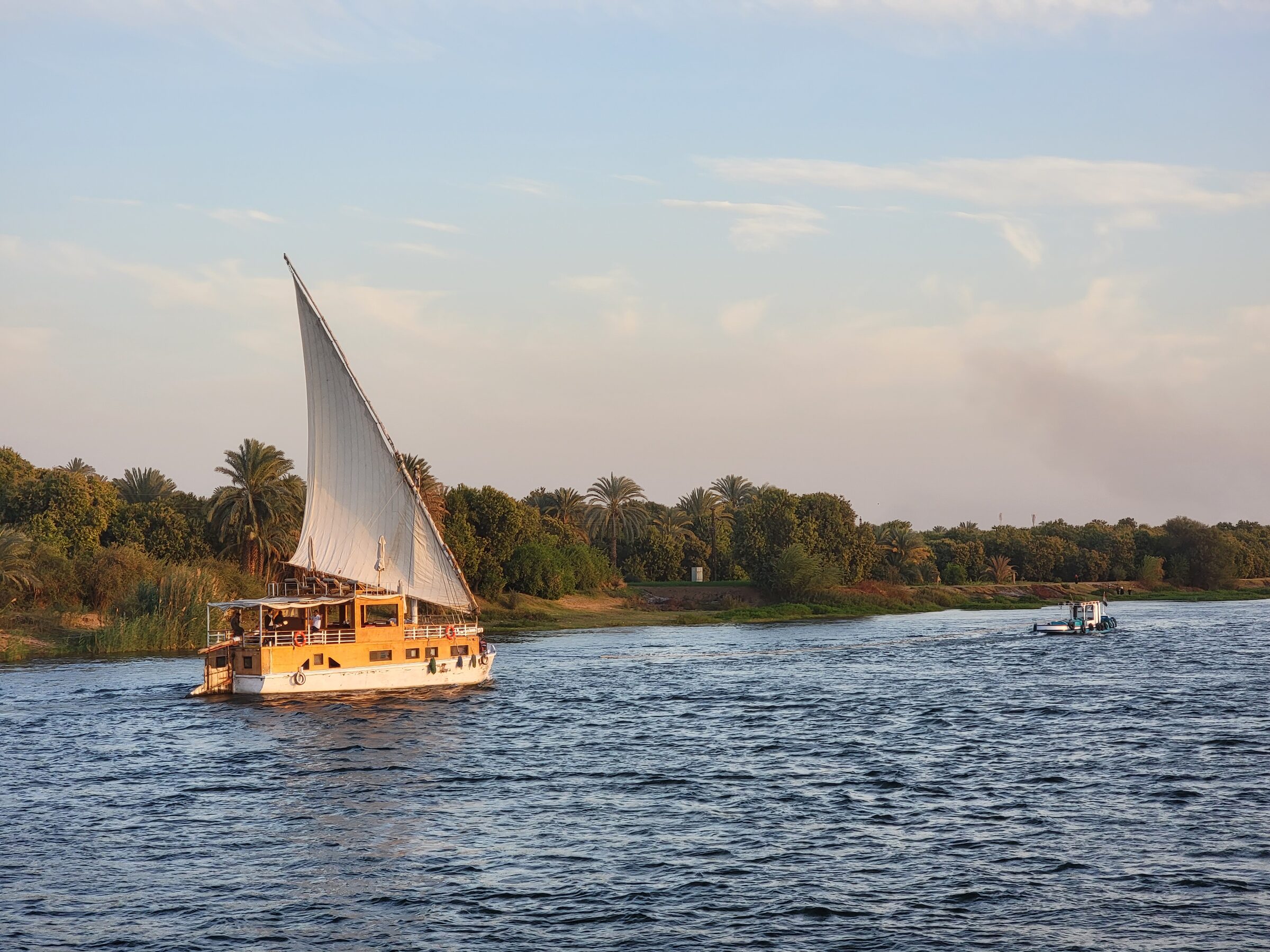 A quiet moment on the shaded deck of a Nile dahabiya