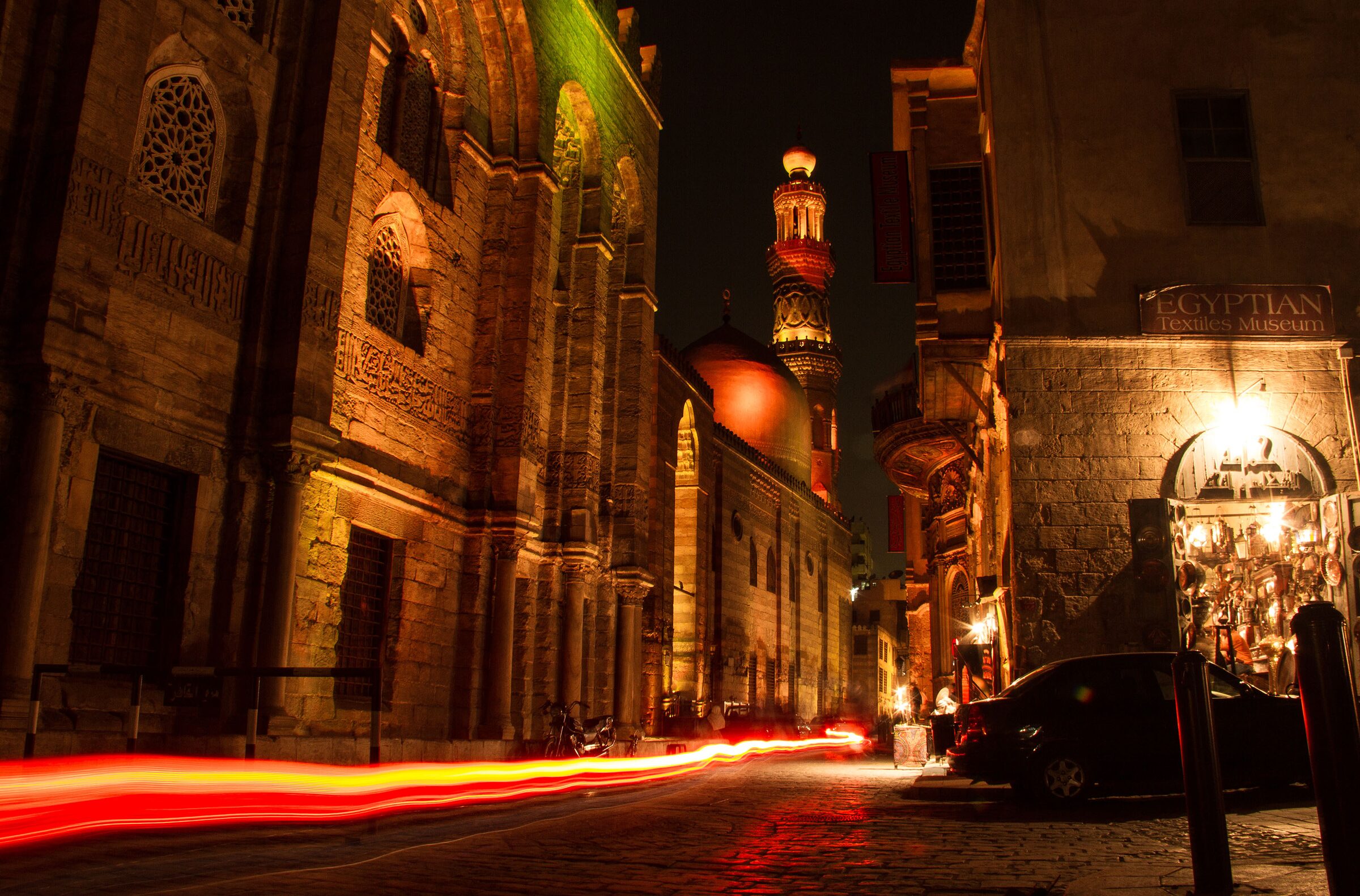 A busy evening in the Al-Hussein quarter of Cairo