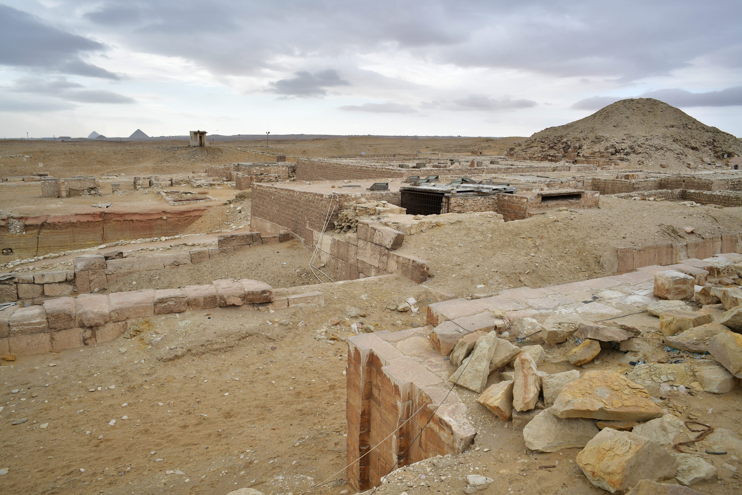 The Red and Bent Pyramids viewed south from the Saqqara plateau