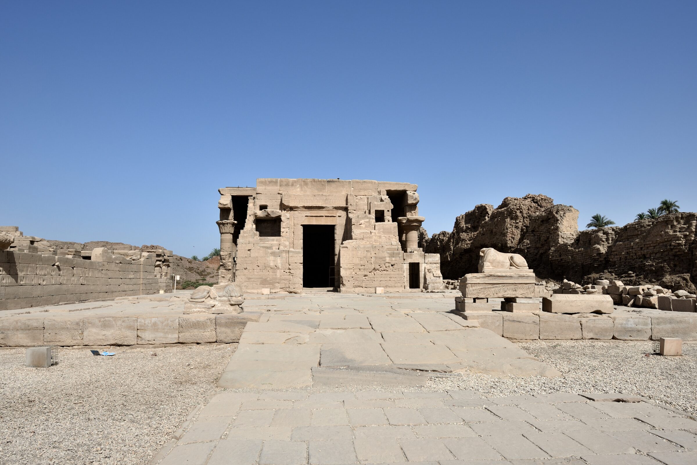 The facade of the Temple of Hathor at Dendera